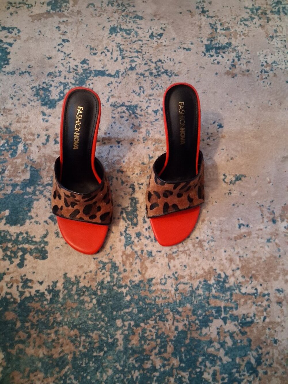 NWOT Animal print and red heels